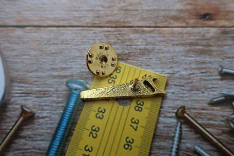 Saw Gold Lapel Pin