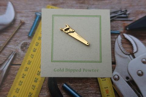 Saw Gold Lapel Pin
