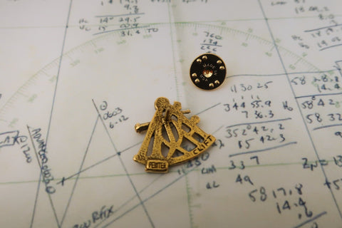 Sextant Gold Lapel Pin