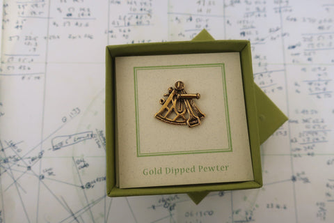 Sextant Gold Lapel Pin
