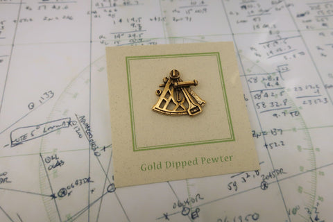 Sextant Gold Lapel Pin