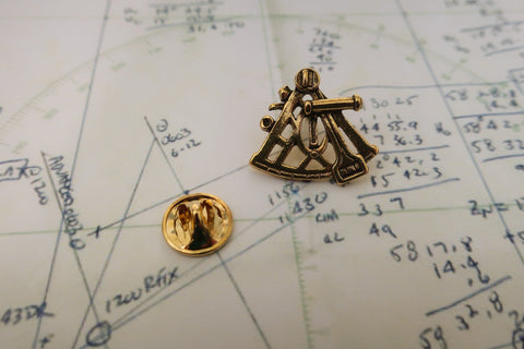 Sextant Gold Lapel Pin