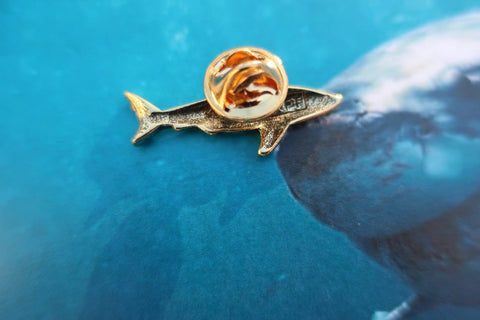 Shark Gold Lapel Pin
