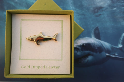 Shark Gold Lapel Pin