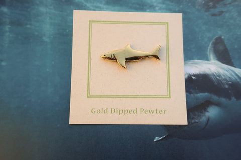 Shark Gold Lapel Pin