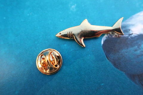 Shark Gold Lapel Pin