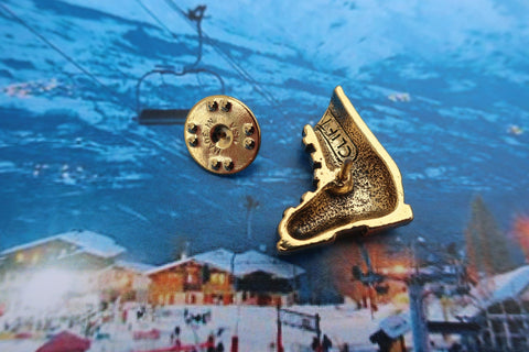Ski Boot Gold Lapel Pin