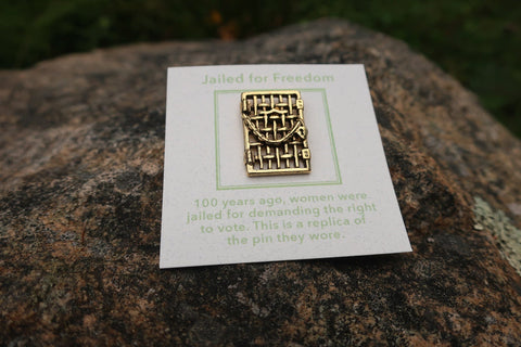 Suffragette Jail Door Gold Lapel Pin
