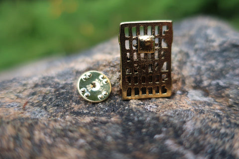 Suffragette Jail Door Gold Lapel Pin