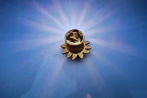 Sun Face Gold Lapel Pin