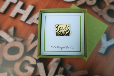 Thank You Gold Lapel Pin