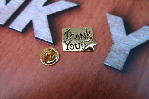 Thank You Gold Lapel Pin