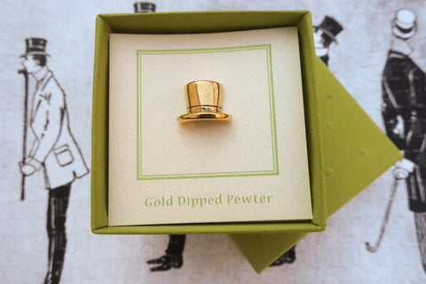 Top Hat Gold Lapel Pin