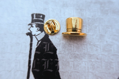 Top Hat Gold Lapel Pin