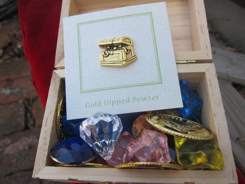 Treasure Chest Gold Lapel Pin