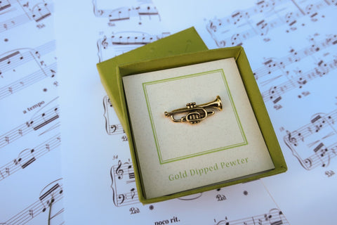 Trumpet Gold Lapel Pin