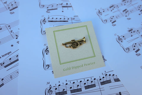 Trumpet Gold Lapel Pin