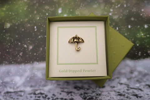 Umbrella Gold Lapel Pin