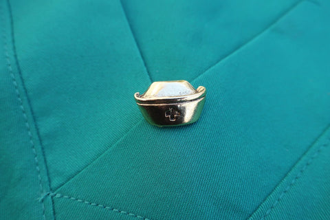 Vintage Nurse Hat Gold Lapel Pin