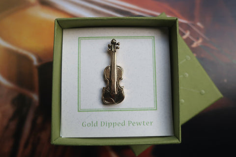 Violin Gold Lapel Pin