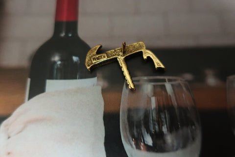 Waiter's Corkscrew Gold Lapel Pin