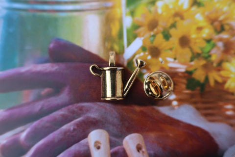 Watering Can Gold Lapel Pin