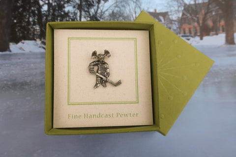 Hockey Moose Lapel Pin