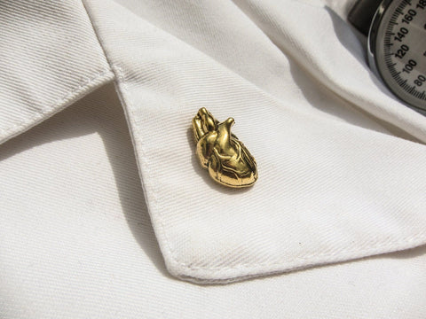 Human Heart Gold Lapel Pin