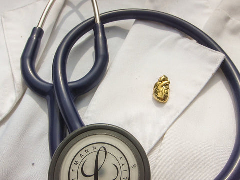 Human Heart Gold Lapel Pin