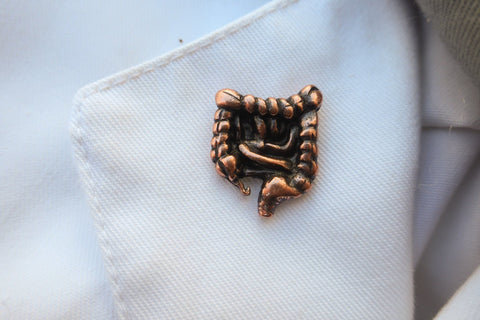 Intestines Copper Lapel Pin