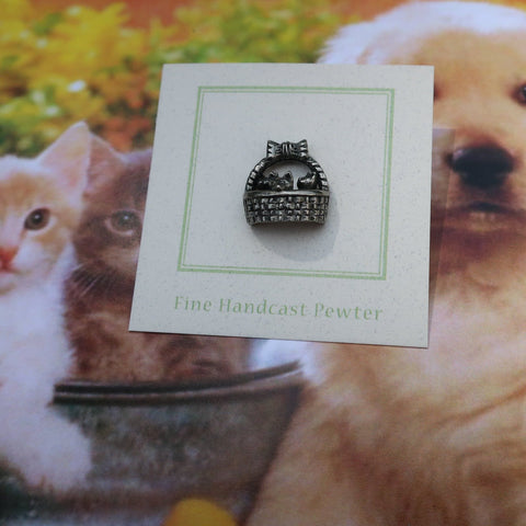 Kittens in a Basket Lapel Pin