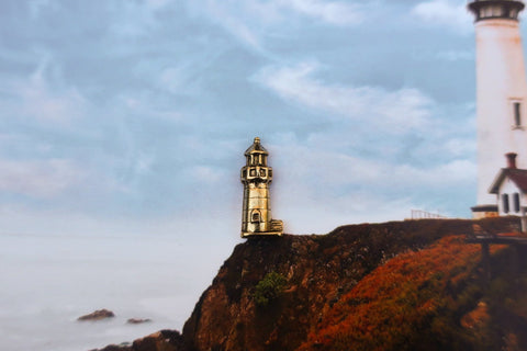 Lighthouse Gold Lapel Pin