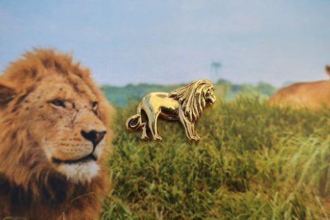 Lion Gold Lapel Pin