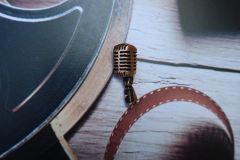 Microphone Copper Lapel Pin
