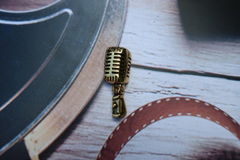 Microphone Gold Lapel Pin