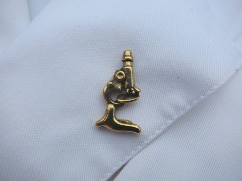 Microscope Gold Lapel Pin