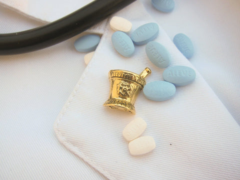 Mortar and Pestle Gold Lapel Pin