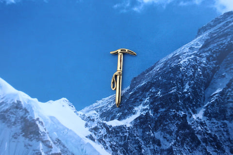 Mountaineering Axe Gold Lapel Pin