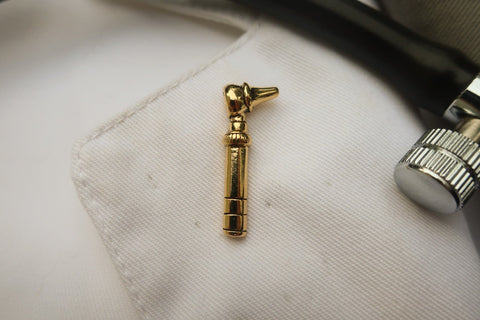 Otoscope Gold Lapel Pin