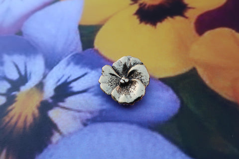 Pansy Gold Lapel Pin