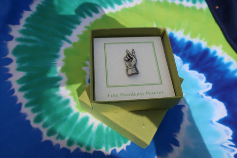 Peace Hand Sign Lapel Pin