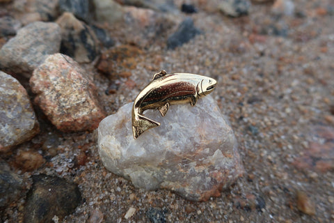 Rainbow Trout Gold Lapel Pin
