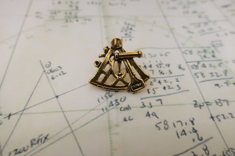 Sextant Gold Lapel Pin