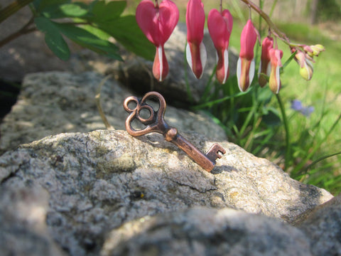 Skeleton Key Copper Lapel Pin