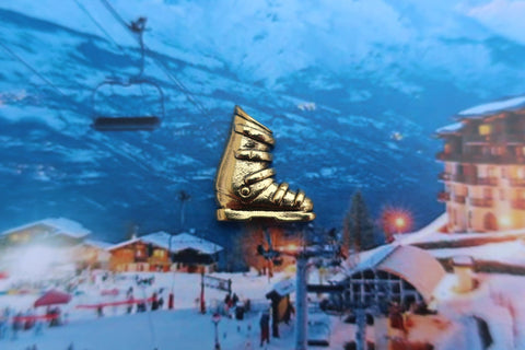 Ski Boot Gold Lapel Pin