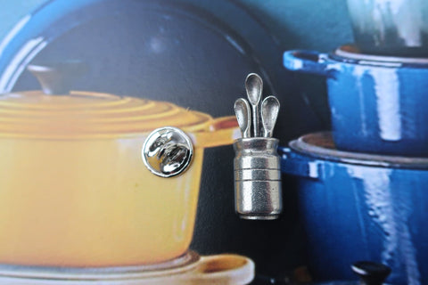 Spoons in Pot Lapel Pin