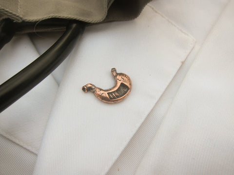 Stomach Copper Lapel Pin