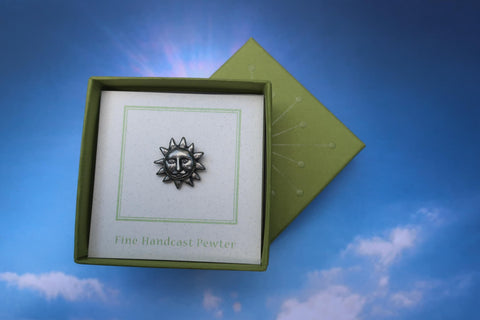 Sun Face Lapel Pin