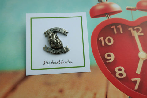 Time is Muscle Heart Attack Awareness Lapel Pin