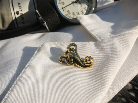 Vestibular System Gold Lapel Pin